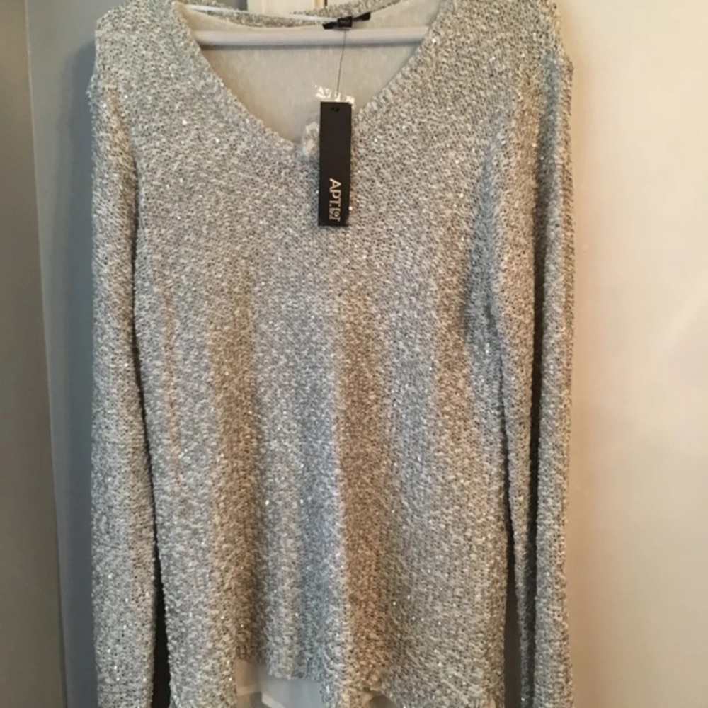 Apt 9 chiffon lines sequined sweater